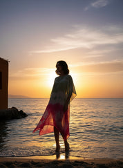 Hand Dyed Loose Fitted Crepe Kaftan Kurta (W1427)