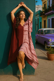 Hand Dyed Loose Fitted Crepe Kaftan Kurta (W1430)