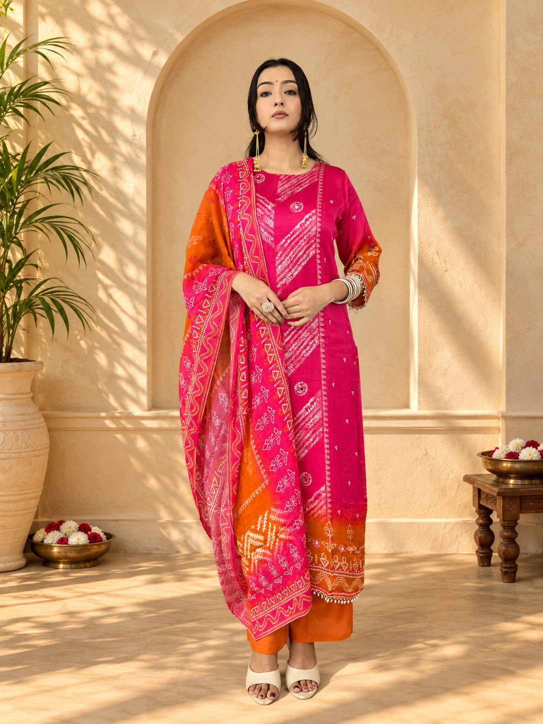 Maaesa Luxe Rani Muslin Silk Festive Kurta Set | Kurta Bottom Dupatta (W10006)