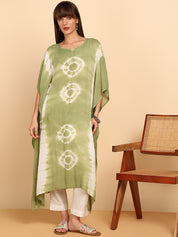 Women Hand Tie & Dye Rayon Crepe Kaftan (W1758)