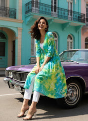 Hand Dyed Cap Dress for Women (W1494)