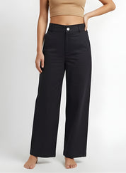 Cotton Solid Regular fit Casual Pant For Women (W1715)