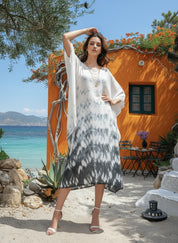 Hand Dyed Loose Fitted Crepe Kaftan Kurta (W1438)