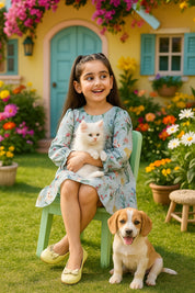 Cotton Printed Frock Dress for Girls (K1032)