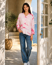 Women Rayon Tie & Dye Full Sleeve Casual Regular Fit Shirt (W1735)
