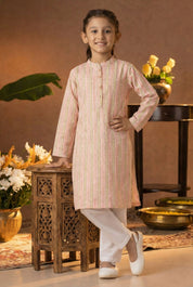 Printed Cotton Kurta Pyjama Set For Girls (K1052)