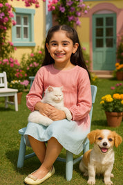 Hand Dyed Rayon Frock Dress for Girls (K1035)