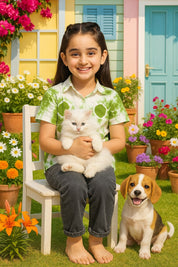 Hand Tie Dyed Half Sleeves Shirt for Girls (K1026)