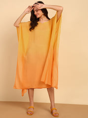 Women Hand Tie & Dye Rayon Crepe Kaftan (W1532)