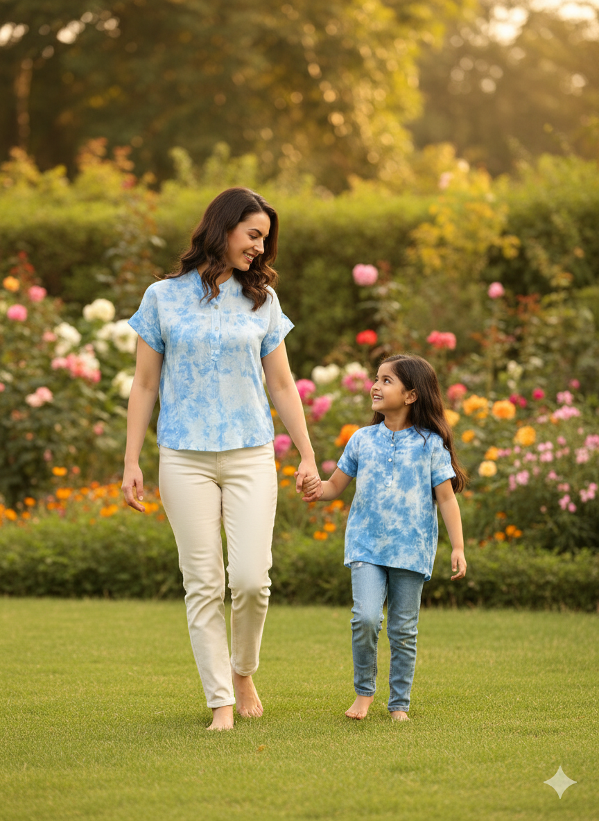 Hand Tie Dyed Mother Daughter Top Combo (COMBOMD9025)