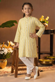Printed Cotton Kurta Pyjama Set For Girls (K1050)