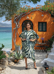 Hand Dyed Loose Fitted Crepe Kaftan Kurta (W1437)