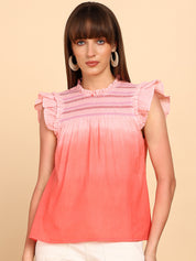 Women Cotton Tie & Dye Round Neck Regular Fit Top (W1752)