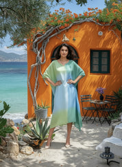 Hand Dyed Loose Fitted Crepe Kaftan Kurta (W1443)