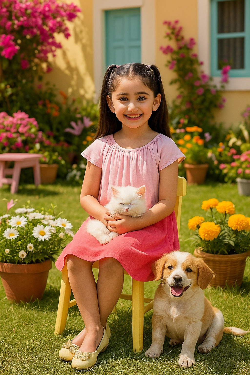 Hand Dyed Rayon Frill Dress for Girls (K1029)