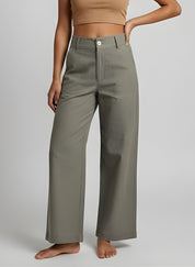 Cotton Solid Regular fit Casual Pant For Women (W1714)