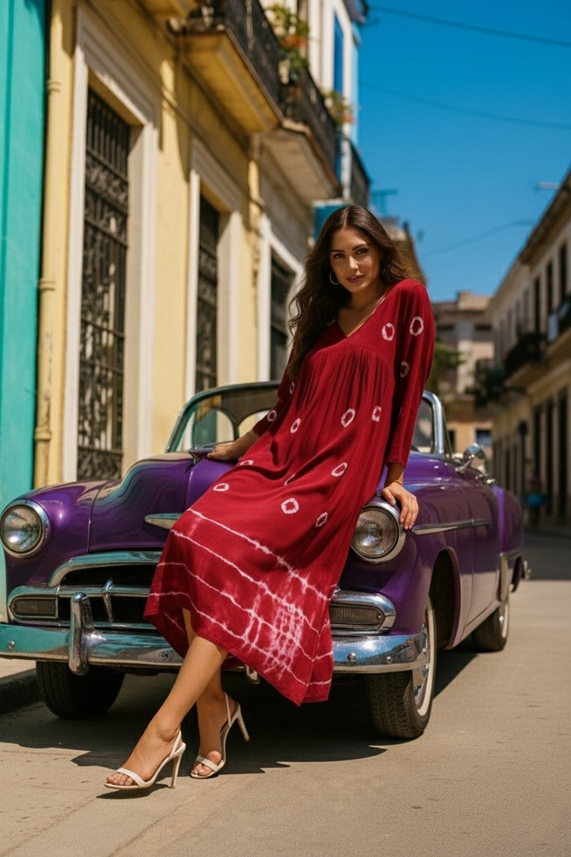 Hand Dyed Alia Cut Dress for Women (W1496)