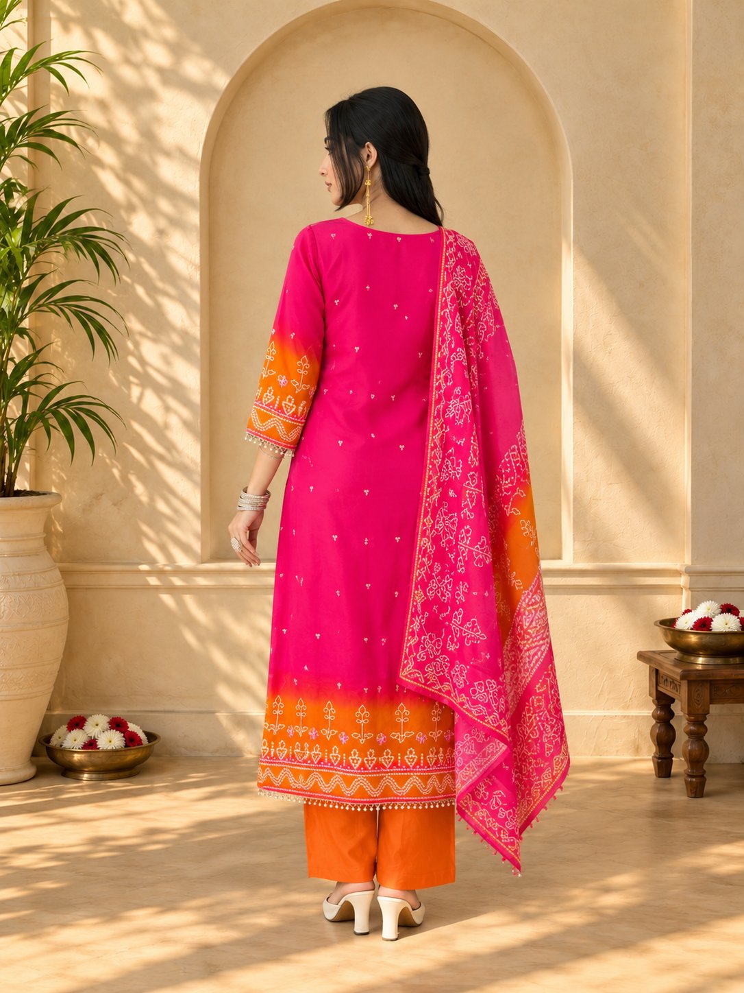 Maaesa Luxe Rani Muslin Silk Festive Kurta Set | Kurta Bottom Dupatta (W10006)