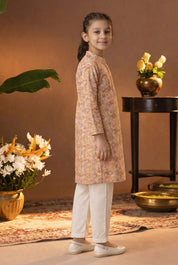 Printed Cotton Kurta Pyjama Set For Girls (K1054)