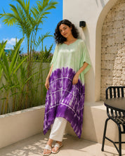 Women Hand Tie & Dye Rayon Crepe Kaftan (W1200)