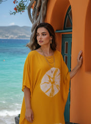 Hand Dyed Loose Fitted Crepe Kaftan Kurta (W1433)