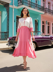 Women Rayon Staple  Bobbin Dress (W1468)