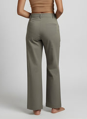 Cotton Solid Regular fit Casual Pant For Women (W1714)