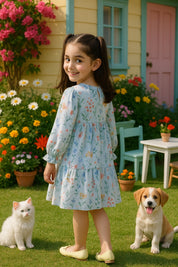 Cotton Printed Frock Dress for Girls (K1032)