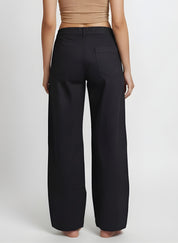 Cotton Solid Regular fit Casual Pant For Women (W1715)