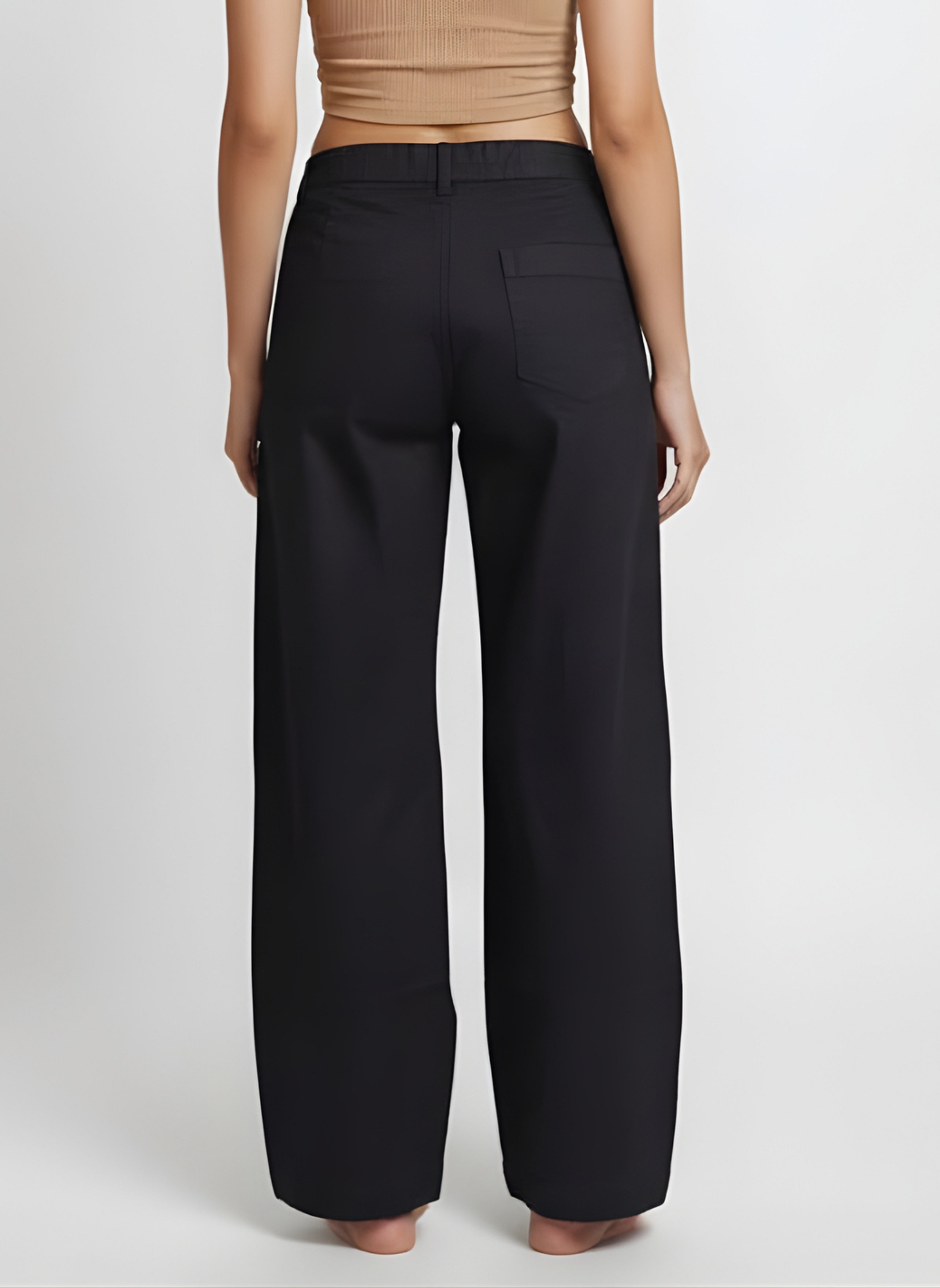 Cotton Solid Regular fit Casual Pant For Women (W1715)