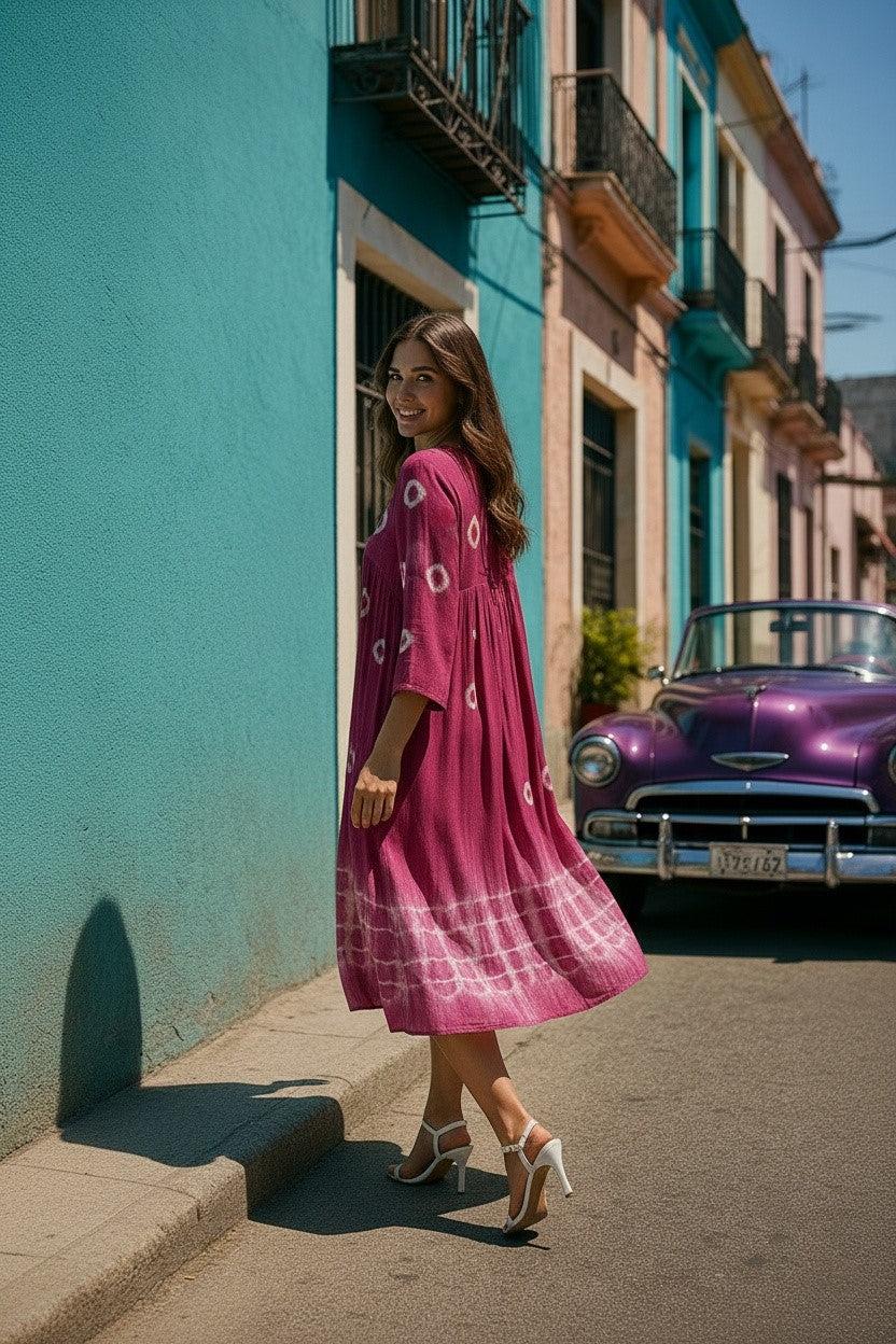 Hand Dyed Alia Cut Dress for Women (W1498)