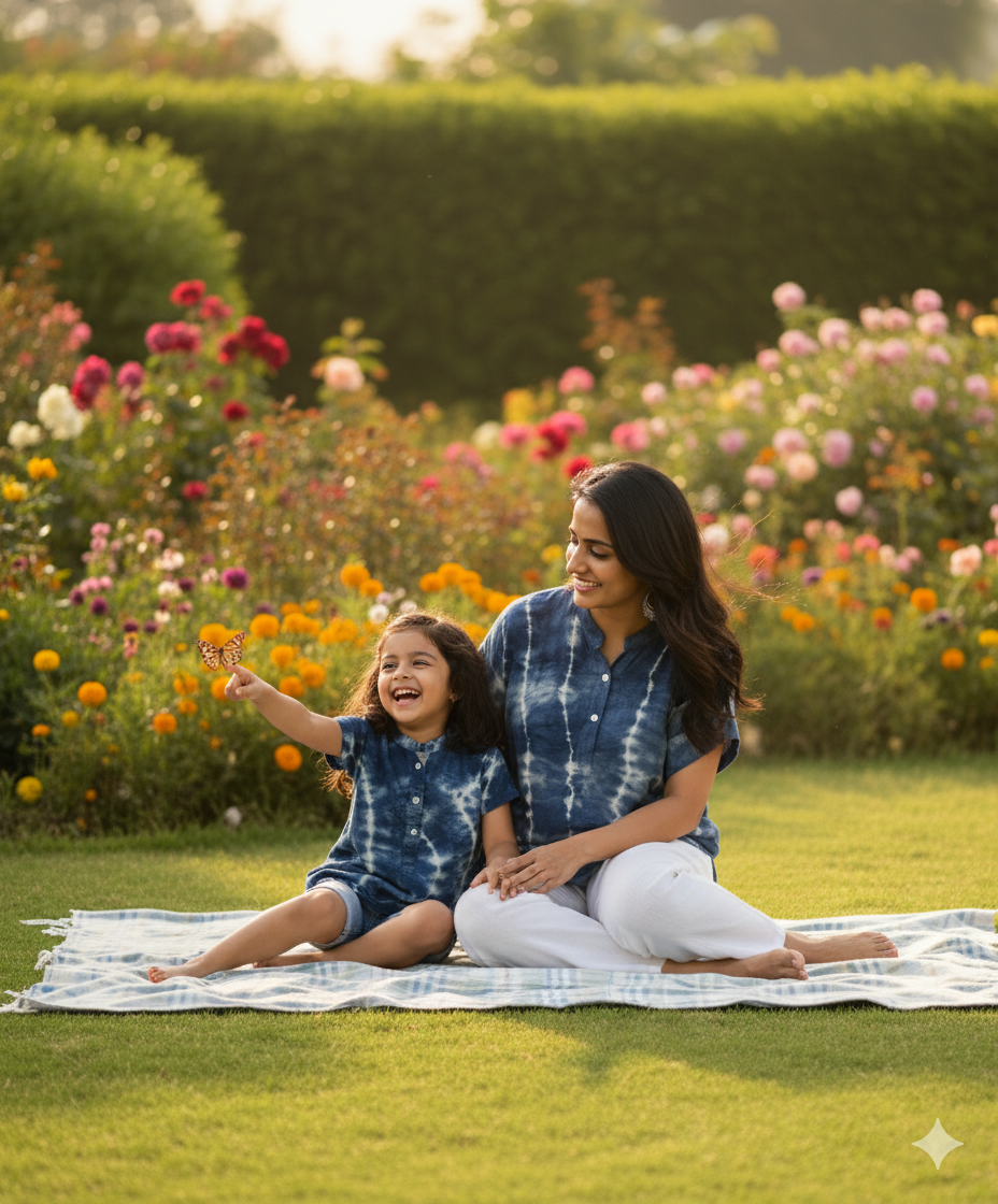 Hand Tie Dyed Mother Daughter Top Combo (COMBOMD9024)