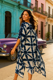 Hand Dyed Loose Fitted Crepe Kaftan Kurta (W1431)