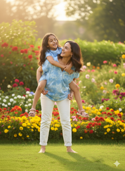 Hand Tie Dyed Mother Daughter Top Combo (COMBOMD9025)