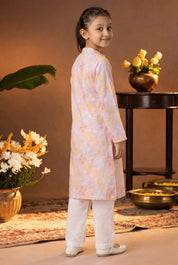 Printed Cotton Kurta Pyjama Set For Girls (K11085)