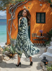 Hand Dyed Loose Fitted Crepe Kaftan Kurta (W1437)