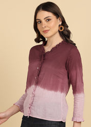 Women Cotton Tie & Dye Full Sleeve Casual Regular Fit Shirt (W1729)