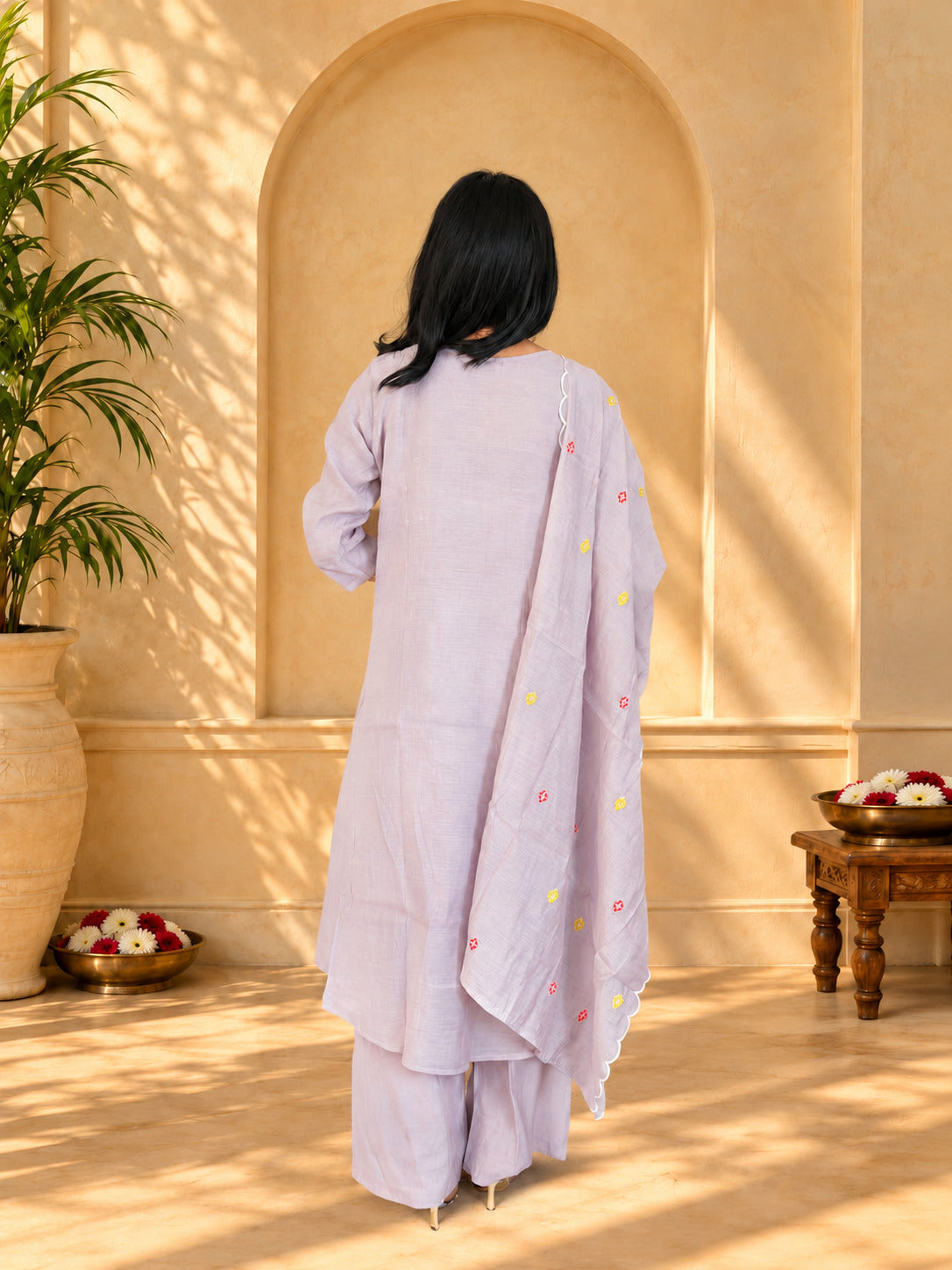 Jaipurhues Luxe Purple Mulchanderi Festive Kurta Set | Kurta Bottom Dupatta (W10001)