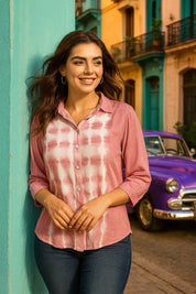 Tie Dyed Casual Fitted Shirt for Women (W1454)