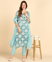 Rayon Green Suit Set with Gotta patti work (W1359)