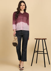 Women Cotton Tie & Dye Full Sleeve Casual Regular Fit Shirt (W1729)