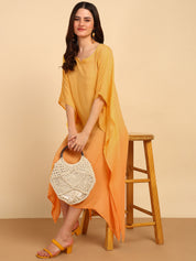 Women Hand Tie & Dye Rayon Crepe Kaftan (W1532)