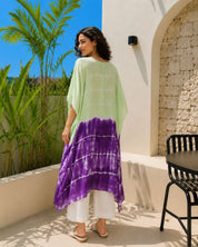 Women Hand Tie & Dye Rayon Crepe Kaftan (W1200)