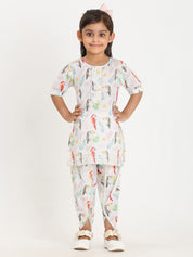 Women Printed Shirt With Matching Kids Kurta Set Mother Daughter Combo (COMBOMD9028)