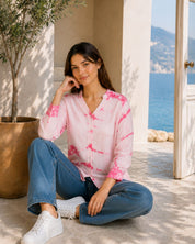 Women Rayon Tie & Dye Full Sleeve Casual Regular Fit Shirt (W1735)