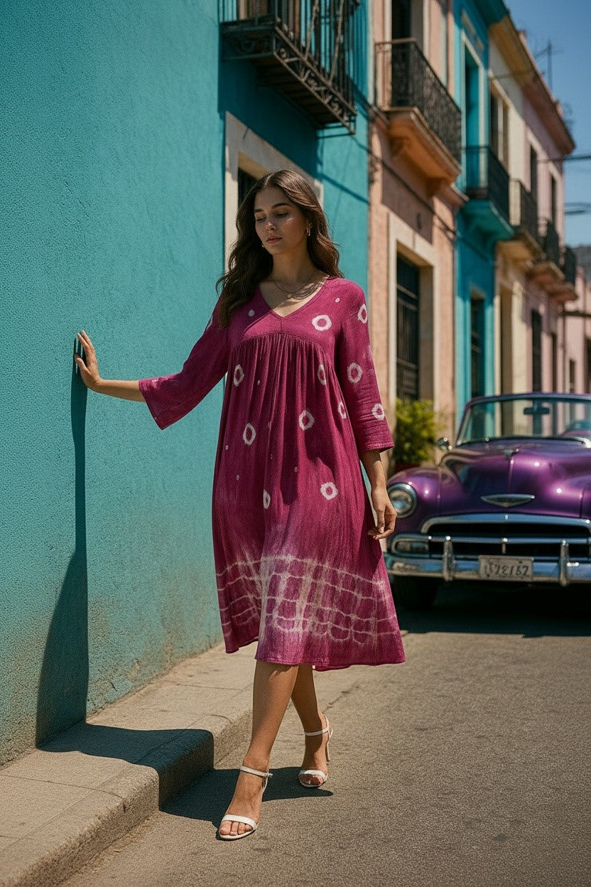 Hand Dyed Alia Cut Dress for Women (W1498)