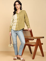 Women Casual Rayon Staple Tie & Dye Spread Collar Full Sleeves Loose Fit Shirt (W1696)