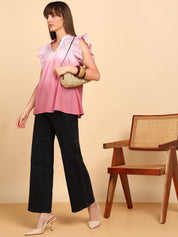 Women Cotton Tie & Dye V-Neck Regular Fit Top (W1777)