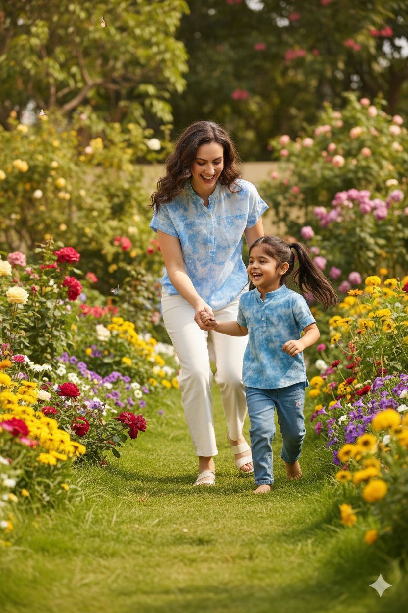 Hand Tie Dyed Mother Daughter Top Combo (COMBOMD9025)