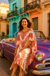 Hand Dyed Loose Fitted Crepe Kaftan Kurta (W1428)